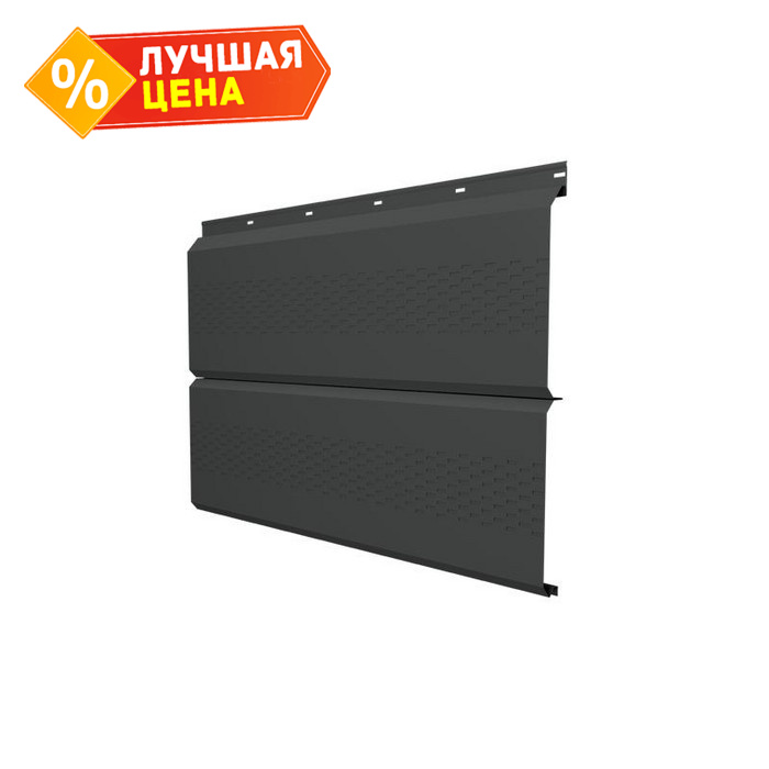 Софит ЭкоБрус с перфорацией 0,345 Grand Line 0,5 Velur RAL 7016 антрацитово-серый