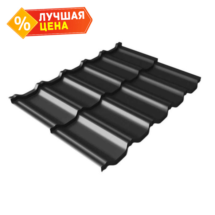 Металлочерепица Grand Line Kvinta Uno 0,5 PurLite Мatt RAL 9005 Черный