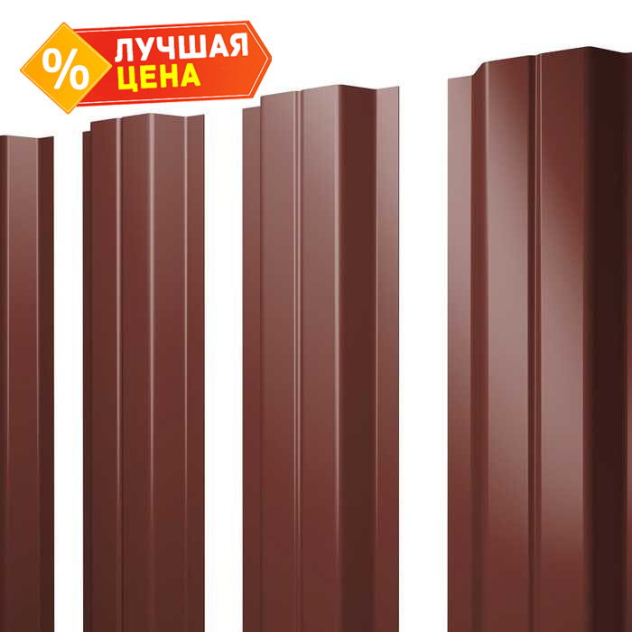 Штакетник П-образный А Grand Line 0,5 Satin RAL3009 Оксидно-Красный
