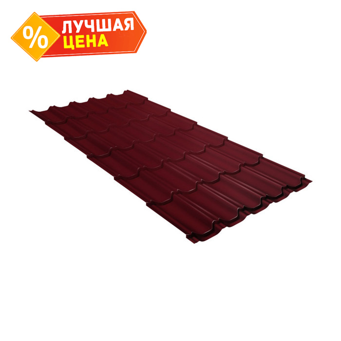 Металлочерепица Grand Line Kvinta plus 0,45 Drap ST RAL 3005 Красное вино
