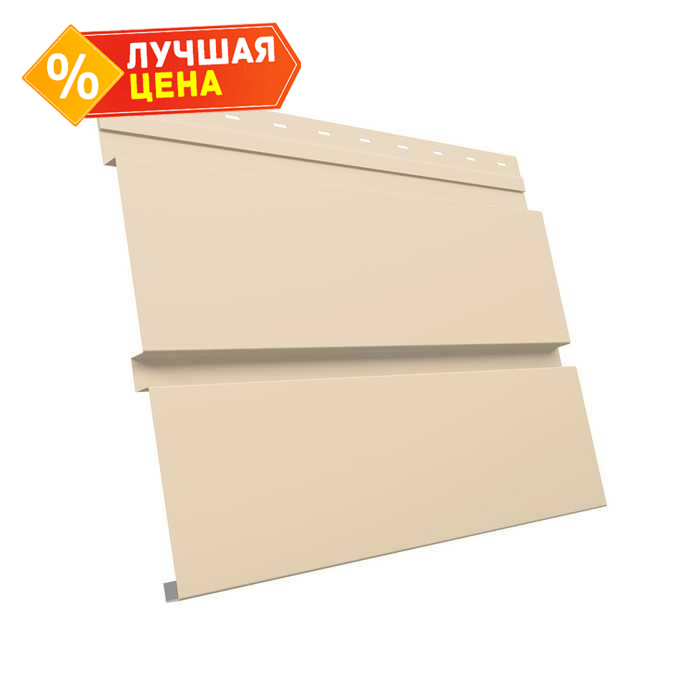 Металлический софит Квадро брус без перфорации 0,5 Satin RAL 1015 светлая слононвая кость