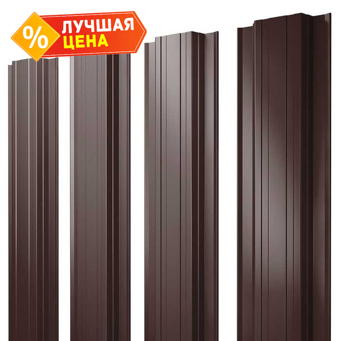 Штакетник Прямоугольный Grand Line 0,5 GreenCoat Pural BT RR 887 Шоколадно-Коричневый