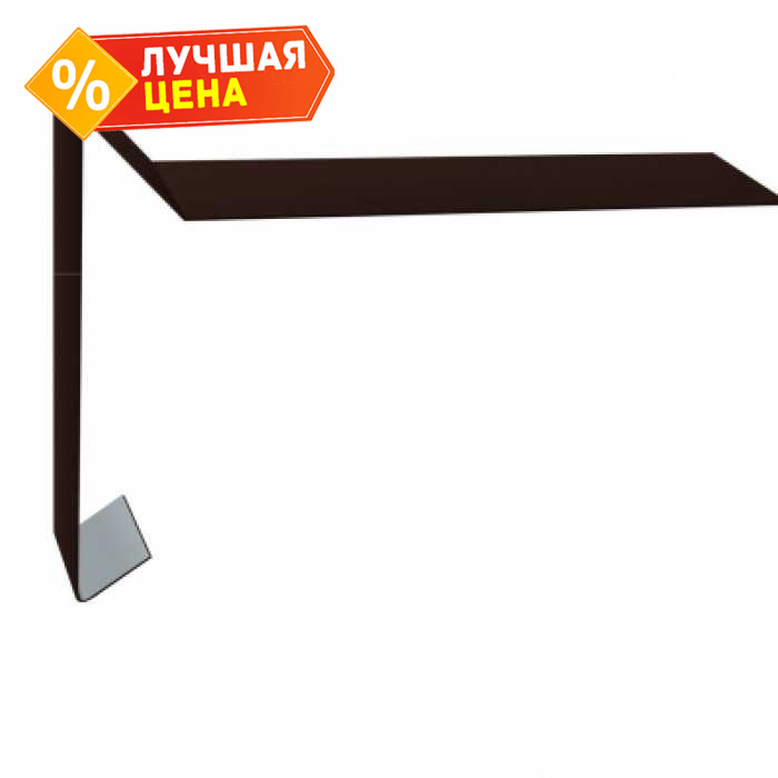 Планка ветровая для мягкой кровли 100х20х70 0,5 GreenСoat Pural с пленкой RR 887 шоколадно-коричневый (RAL 8017 шоколад)