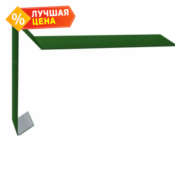 Планка ветровая для мягкой кровли 100х20х70 0,45 Drap RAL 6005 зеленый мох