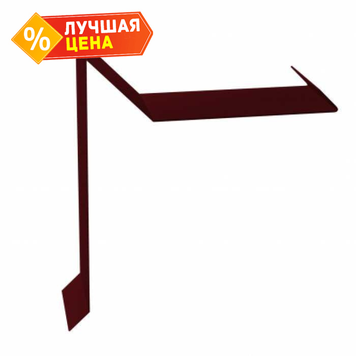 Планка ветровая для мягкой кровли двойная завальцовка 60х30х90 0,4 PE с пленкой RAL 3005 красное вино