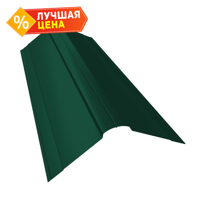 Планка конька фигурного 150x150 0,5 Satin Мatt RAL 6005 зеленый мох