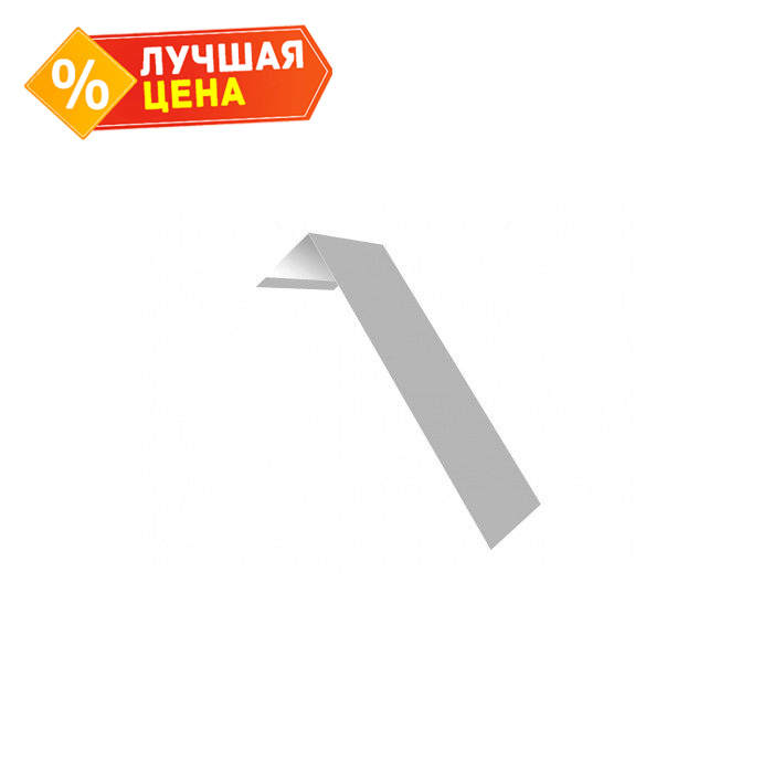 Планка лобовая/околооконная простая 190х50 0,45 PE с пленкой RAL 9003 сигнальный белый ШК