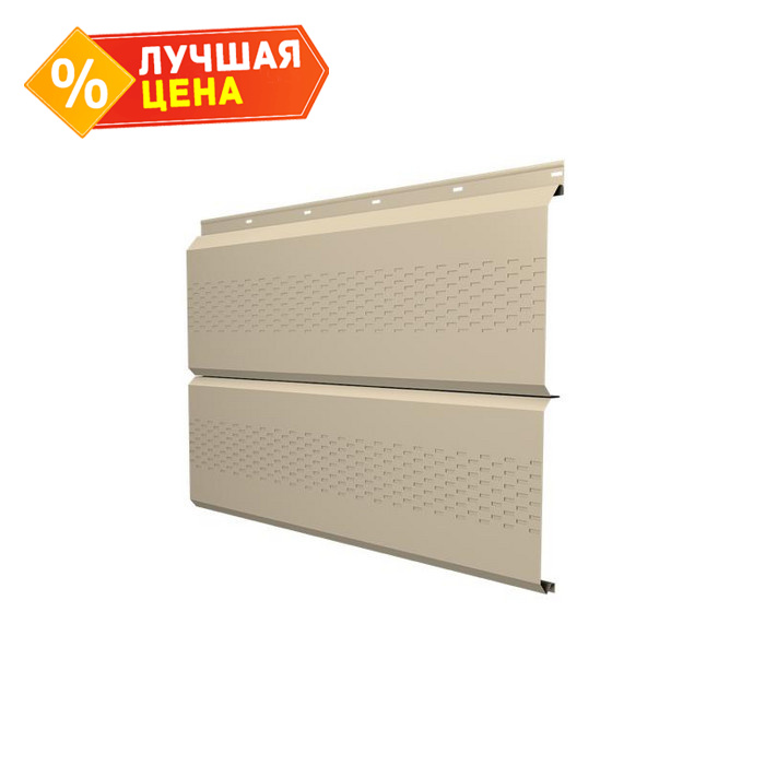 Софит ЭкоБрус с перфорацией 0,345 Grand Line 0,45 PE с пленкой RAL 1015 светлая слоновая кость