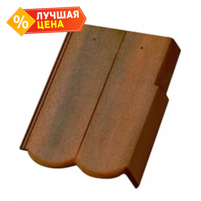 Боковая цементно-песчаная черепица Braas Ревива правая, антик