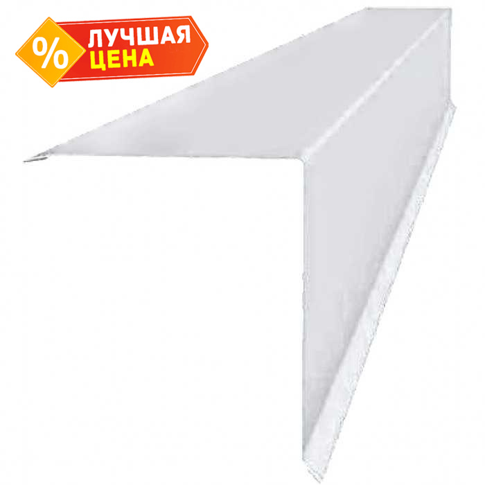 Планка конька односкатной кровли Grand Line 160x160 0,7 PE с пленкой RAL 9003 сигнальный белый