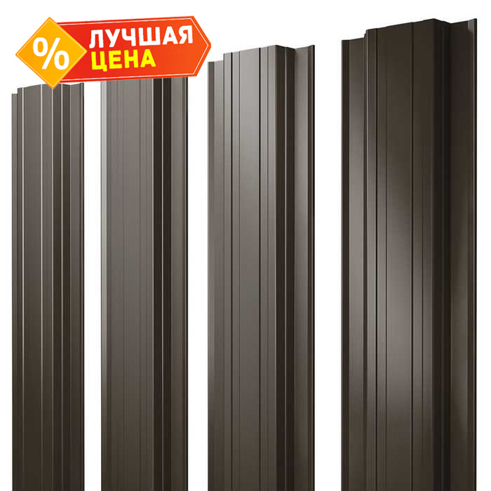 Штакетник Прямоугольный Grand Line 0,5 Atlas RR 32 Темно-Коричневый