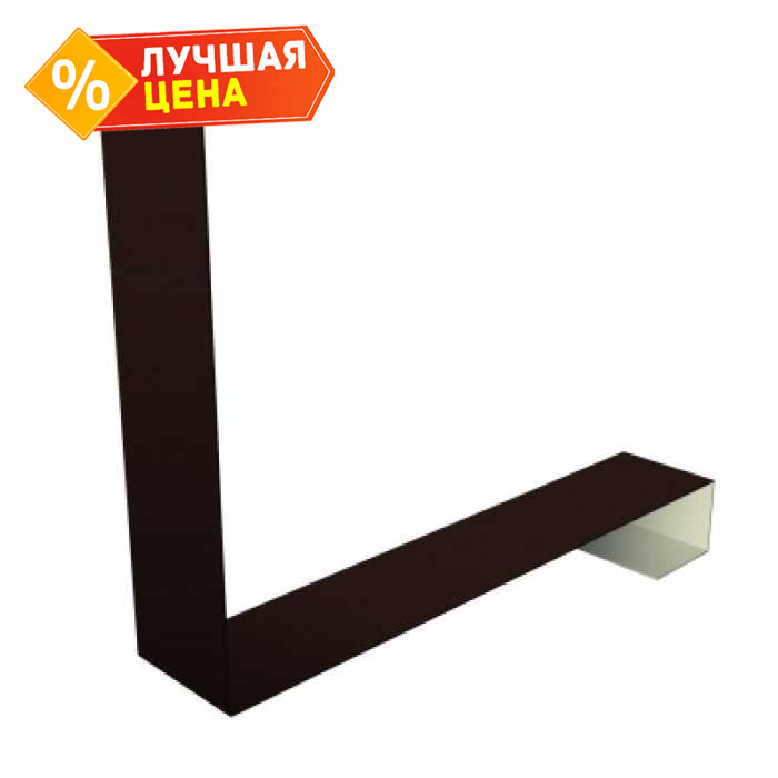 Планка примыкание нижнее к трубе фальц Grand Line 0,5 Satin с пленкой RAL 8017 шоколад