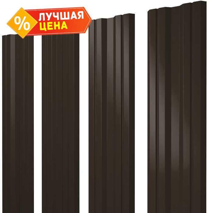 Штакетник Twin Grand Line 0,5 Satin RR 32 Темно-Коричневый