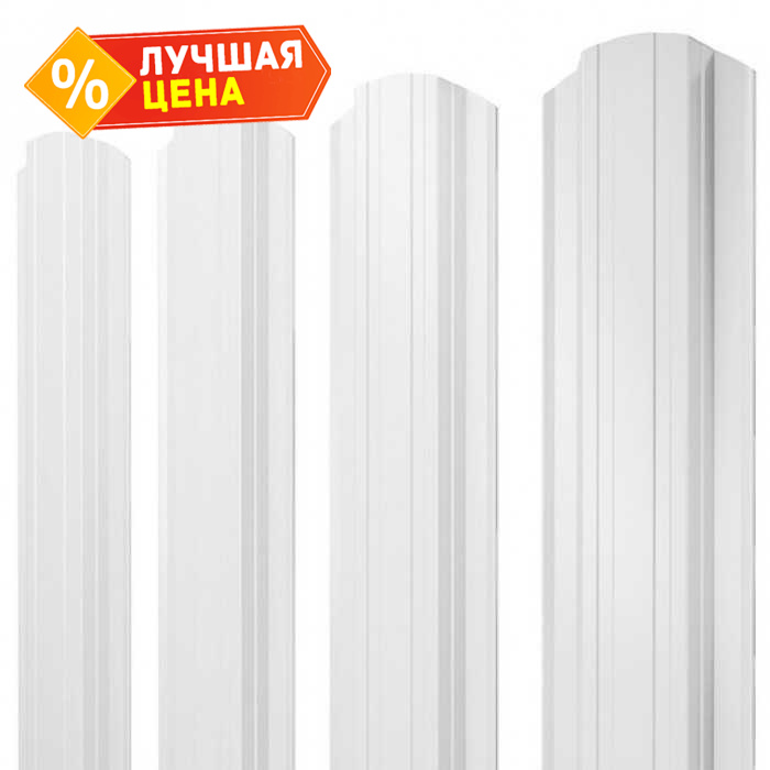 Штакетник Прямоугольный фигурный Grand Line 0,4 Полиэстер RAL9003 Сигнальный Белый