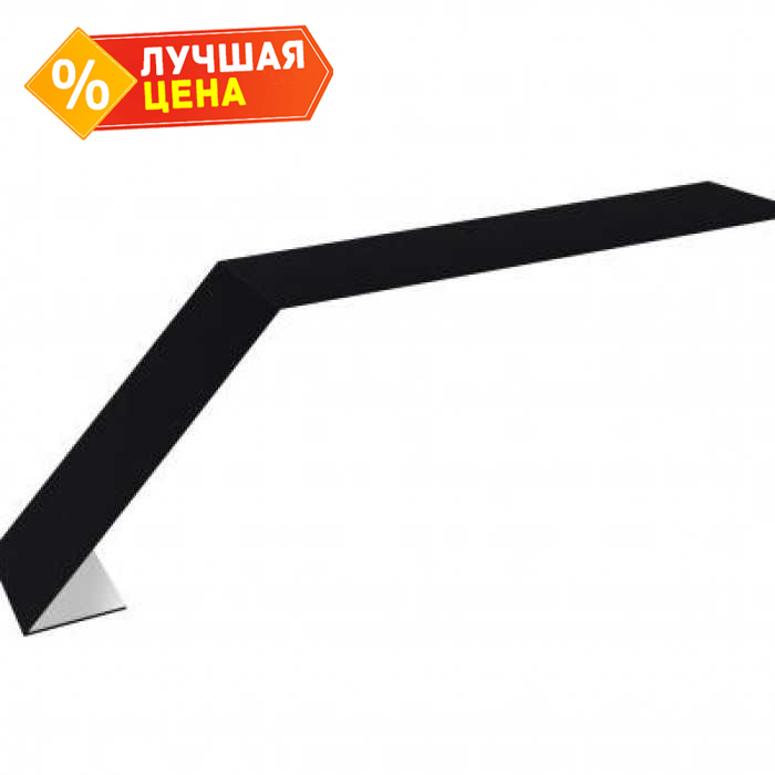 Планка капельник 100х60 0,5 GreenCoat Pural BT, matt RR 33 черный (RAL 9005 черный)