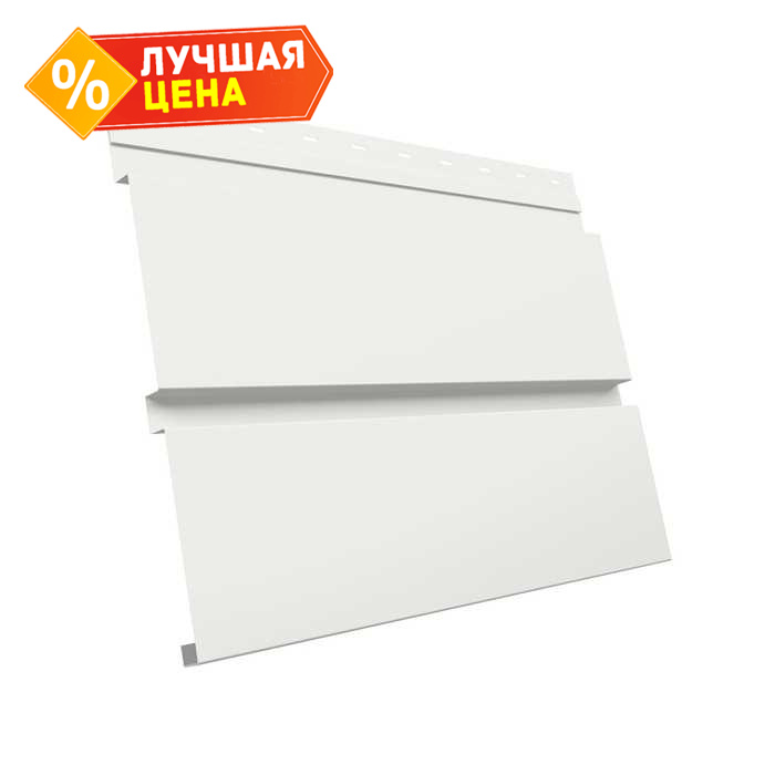 Софит металлический Квадро Брус без перфорации 0,5 Velur RAL 9003 сигнальный белый