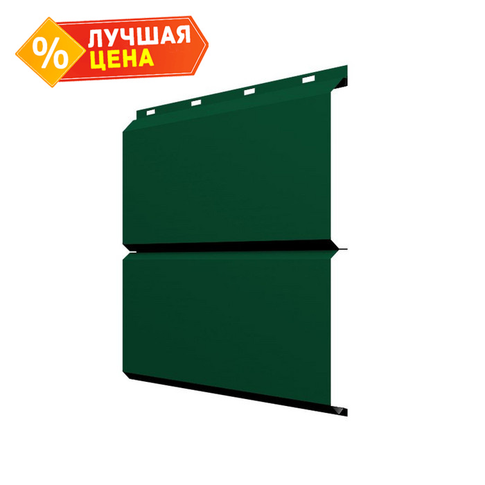Софит ЭкоБрус без перфорации 0,345 Grand Line 0,5 Satin с пленкой RAL 6005 зеленый мох