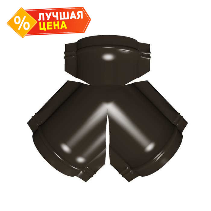 Тройник Y конька полукруглого PurLite Мatt с пленкой RR 32 темно-коричневый