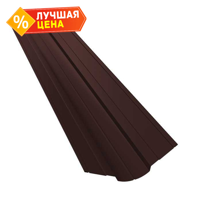 Планка ендовы верхней фигурной 70x70 0,5 GreenCoat Pural BT, matt RR 887 шоколадно-коричневый (RAL 8017 шоколад)