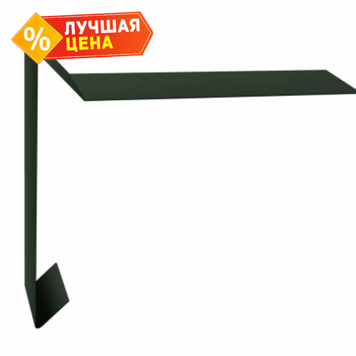 Планка ветровая для мягкой кровли 100х20х100 0,5 GreenСoat Pural с пленкой RR 11 темно-зеленый (RAL 6020 хромовая зелень)