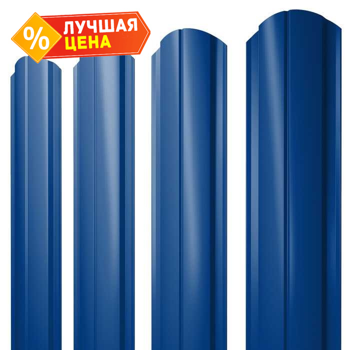 Штакетник Полукруглый Slim фигурный Grand Line 0,45 Полиэстер RAL5002 Ультрамариново-Синий