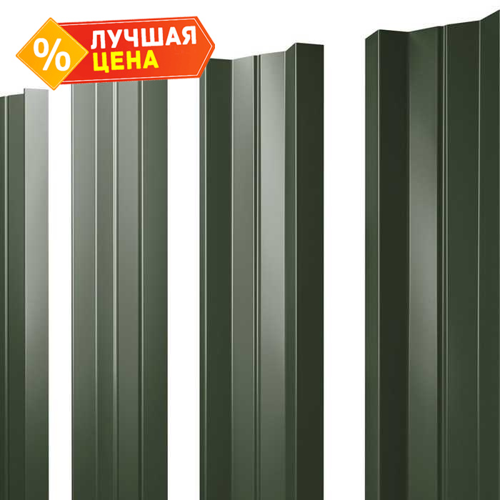 Штакетник М-образный А Grand Line 0,5 Velur RAL6020 Хромовая Зелень