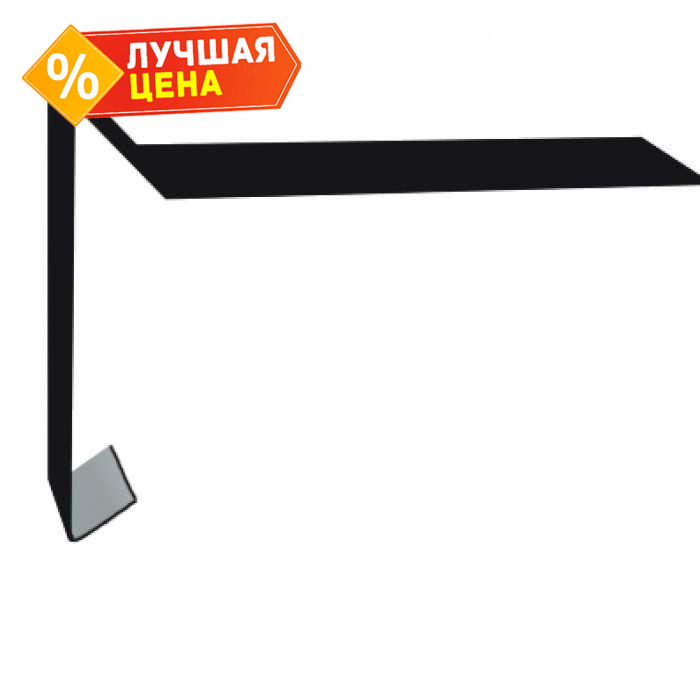 Планка ветровая для мягкой кровли 100х20х70 0,45 Drap RAL 9005 черный