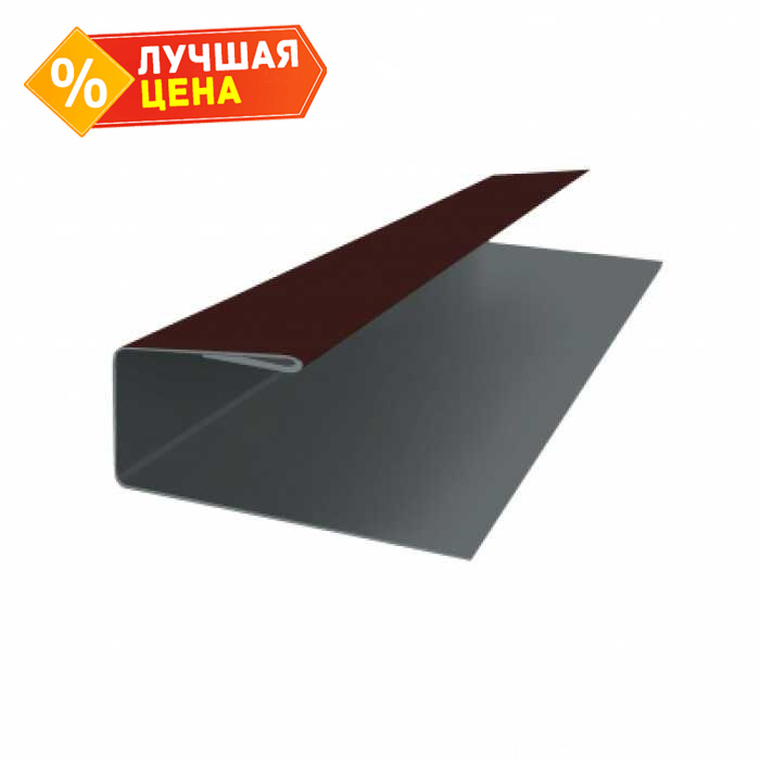 J-Профиль 18мм 0,5 GreenCoat Pural BT, matt RR 32 темно-коричневый (RAL 8019 серо-коричневый)
