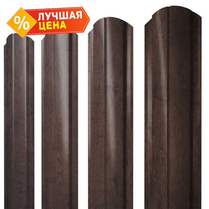 Штакетник Полукруглый Slim фигурный Grand Line 0,45 Print-double Elite Antique Wood Antique Wood
