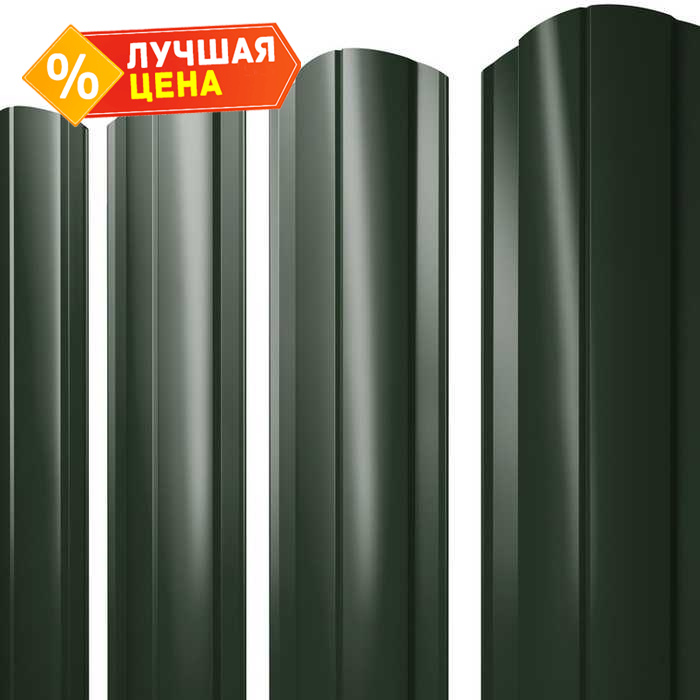 Штакетник Круглый фигурный Grand Line 0,5 GreenCoat Pural BT, matt RR 11 Темно-Зеленый