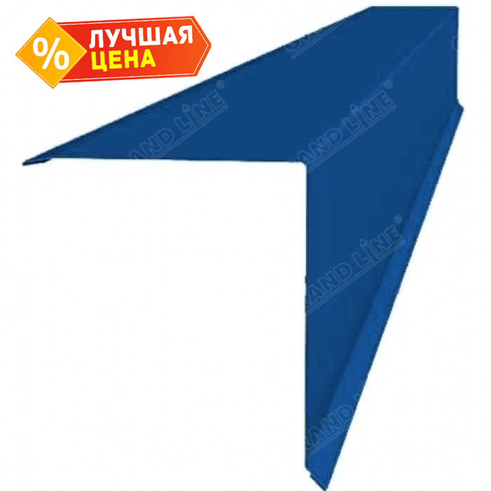 Планка конька односкатной кровли 160x160 0,4 PE с пленкой RAL 5005 сигнальный синий