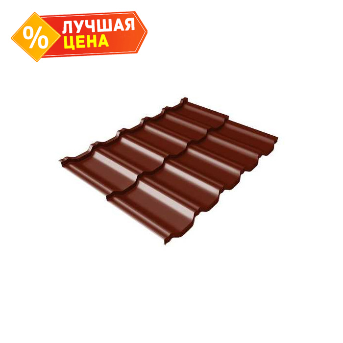 Металлочерепица Grand Line Kvinta Uno 0,5 Quarzit RAL 3005 Красное вино