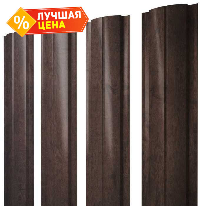 Штакетник Полукруглый Slim Grand Line 0,45 Print Elite Antique Wood Antique Wood