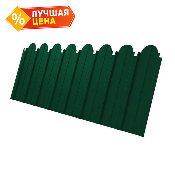 Профлист фигурный Grand Line C10A 0.45 Полиэстер с пленкой RAL 6005 Зеленый мох