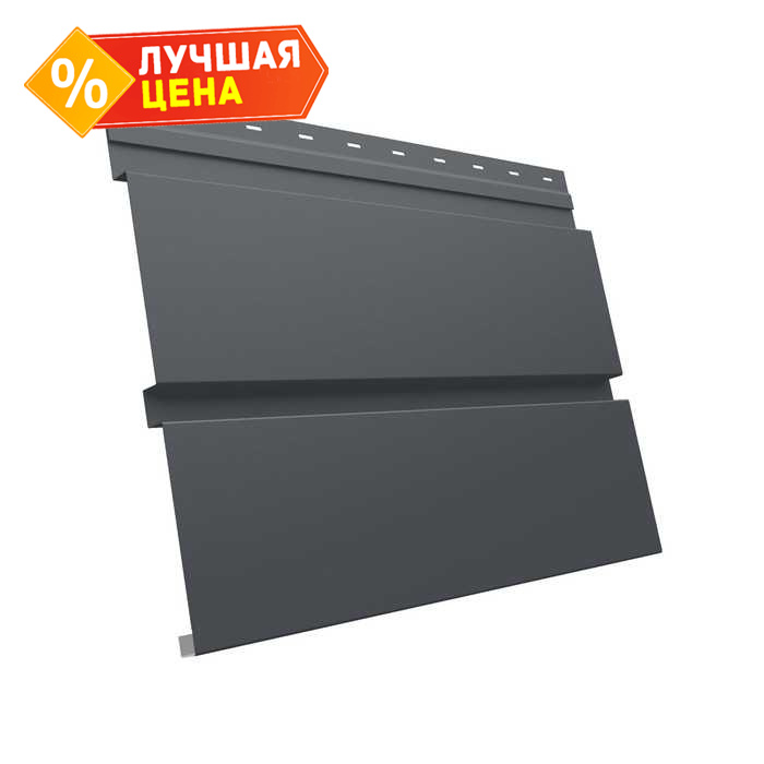 Металлический софит Квадро брус без перфорации 0,5 Quarzit RAL 7024 мокрый асфальт