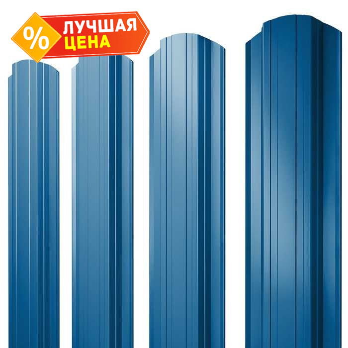 Штакетник Прямоугольный фигурный Grand Line 0,4 Полиэстер RAL5005 Синий Насыщенный