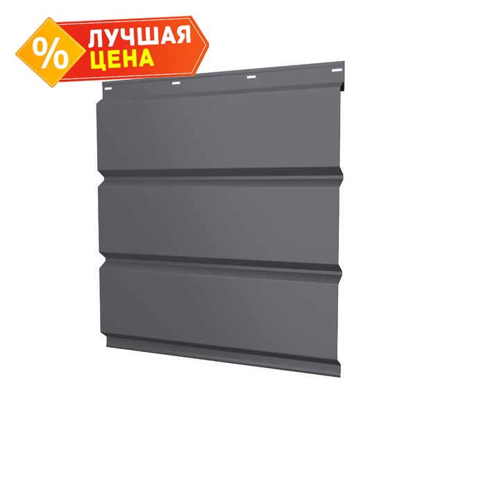 Софит металлический без перфорации 0,5 Satin с пленкой RAL 7004 сигнальный серый