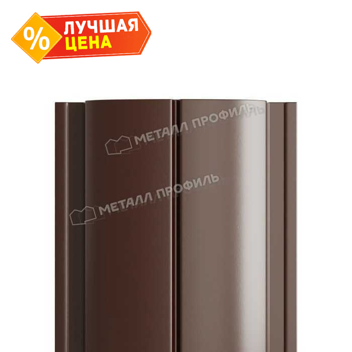 Штакетник Металл Профиль ELLIPSE-T 0,45 Полиэстер RR 32 Темно-коричневый