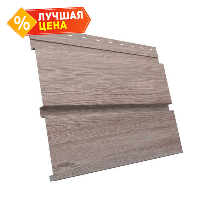 Металлический софит Квадро брус без перфорации 0,45 Print Elite White Wood