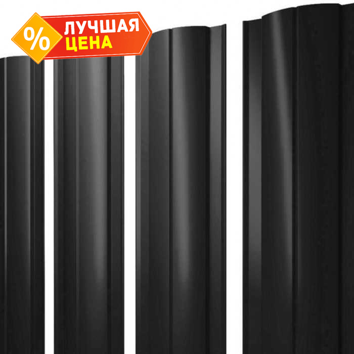 Штакетник Круглый Grand Line 0,5 Rooftop Matte RAL9005 Черный