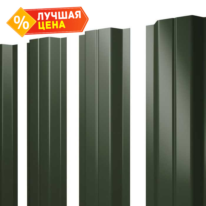 Штакетник П-образный В Grand Line 0,5 Velur RAL6020 Хромовая Зелень
