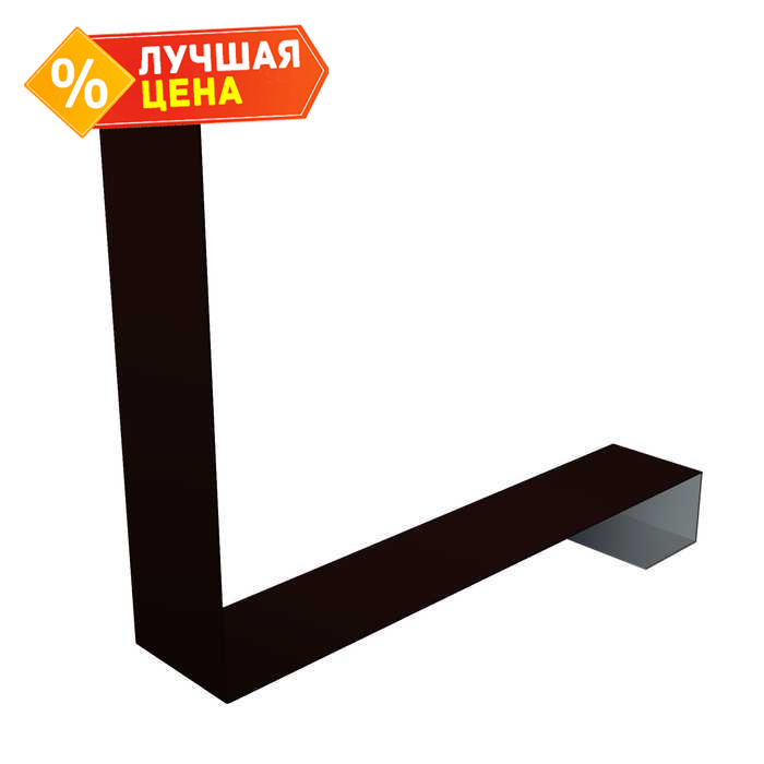 Планка примыкание нижнее к трубе фальц Grand Line 0,5 Satin с пленкой RR 32 темно-коричневый