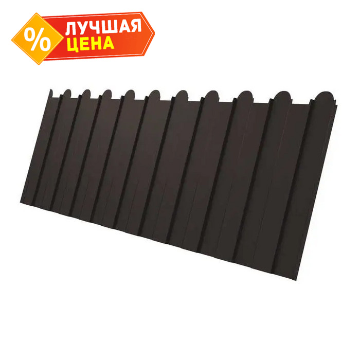 Профлист фигурный Grand Line C8А 0.45 Полиэстер двусторонний с пленкой RR 32 Темно-коричневый
