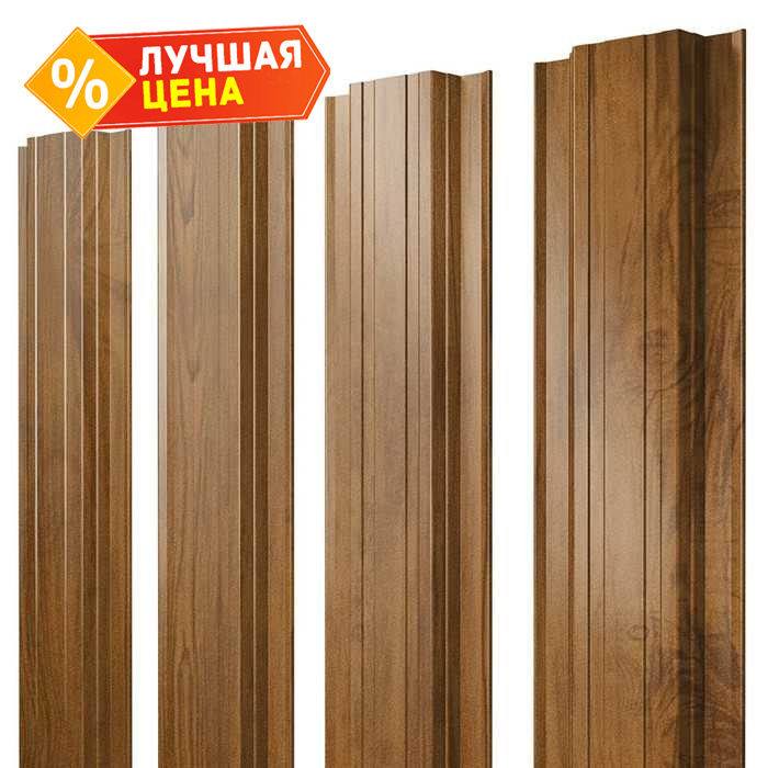 Штакетник Прямоугольный Grand Line 0,45 Print-double Elite Golden Wood Golden Wood | 1.8 м