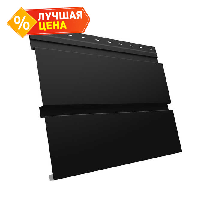 Металлический софит Квадро брус без перфорации 0,5 Rooftop Matte RAL 9005 черный