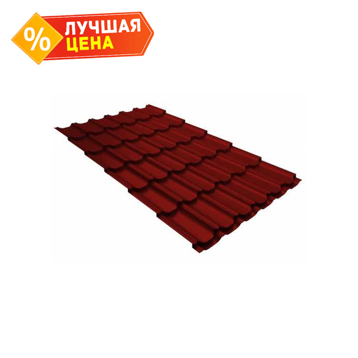 Металлочерепица Grand Line Kvinta plus 0,45 Полиэстер RAL 3011 Коричнево-красный