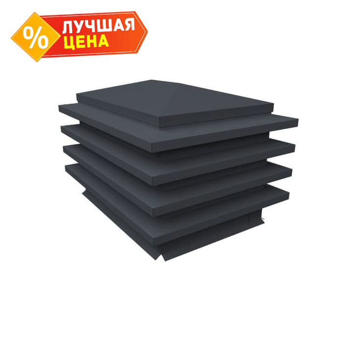 Дымник на трубу елка 1250х450мм 0,45 PE с пленкой RAL 7024 мокрый асфальт