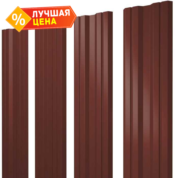 Штакетник Twin Grand Line 0,5 Satin RAL3009 Оксидно-Красный