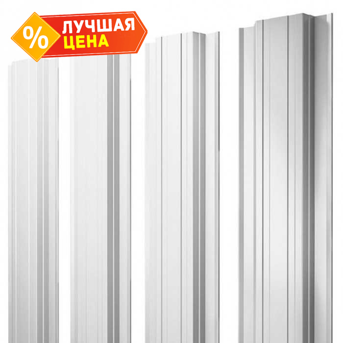 Штакетник Прямоугольный Grand Line 0,45 Полиэстер RAL9003 Сигнальный Белый