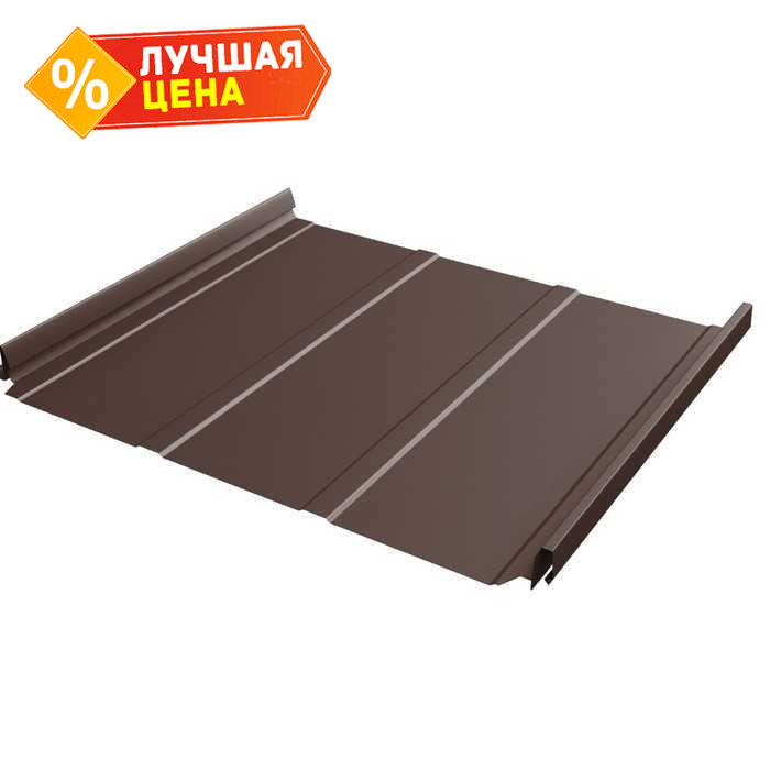 Фальцевая кровля Кликфальц Pro Line Grand Line 0,5 PurLite Matt RAL 8017 Шоколад